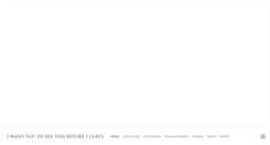 Desktop Screenshot of beforeileavezine.com